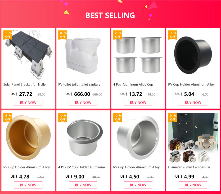 4 Pcs  Aluminum Alloy Cup Holder for Caravan Camper RV Accessories