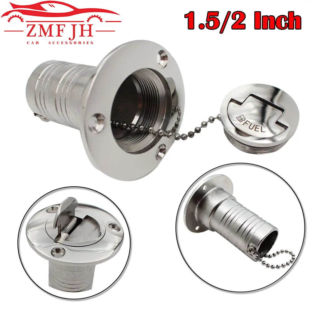 AD New Stainless Steel 316 Deck Filler GAS DIESEL FUEL WASTE WATER 38mm 50mm Mirror Polish Marine Boat Hardware Deck Filler Cap