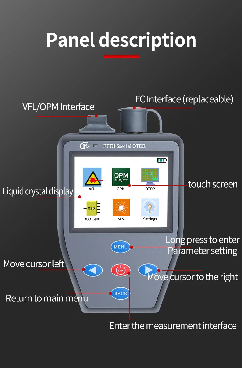 YOUYSI  4 in 1 FTTH OTDR Mini Optical Power Meter Stable light source VFL Multifunction can Test Active Fiber OTDR YYS-306N