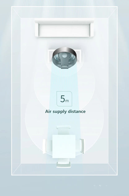 Electric Mute Fan with Remote Controlled Bladeless Powerful Soft Wind Wall Fan for Home Desktop Tower Fan 180 Deg Swinging