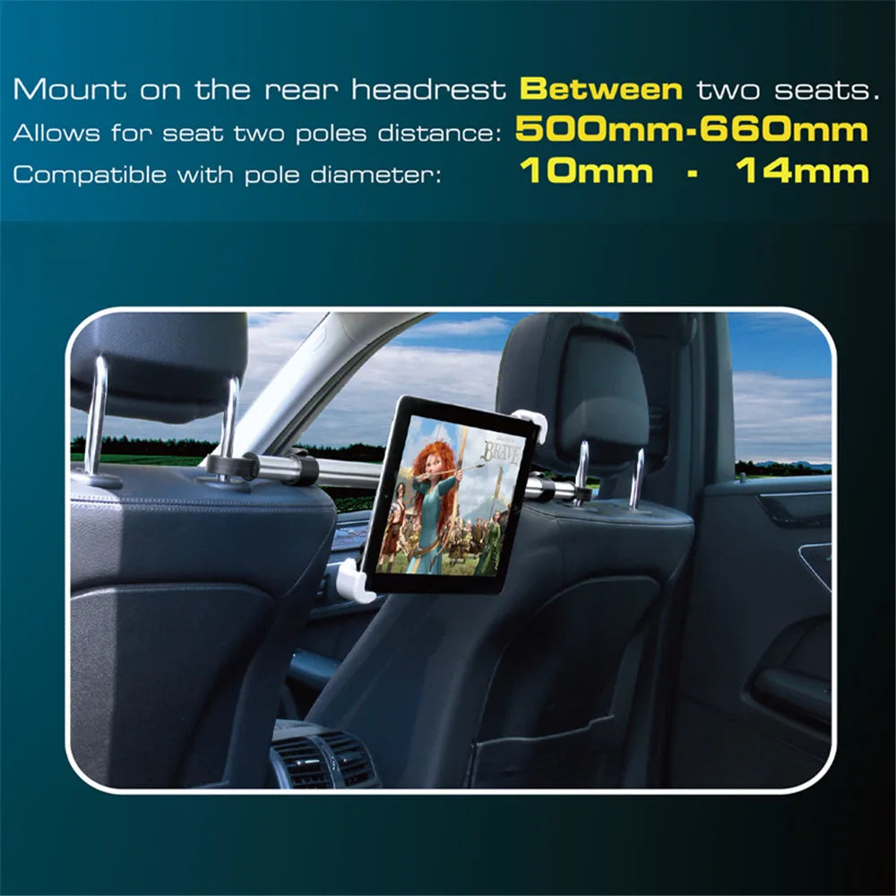 Car Tablet Headrest Holder for 7-13" Tablets Adjustable Car Back Seat Headrest Tablet Mount Stand Road Trip Essentials for Kids