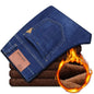 2023 New Men Activities Warm Jeans High Quality Famous Brand Autumn Winter Jeans warm flocking warm soft men jeans