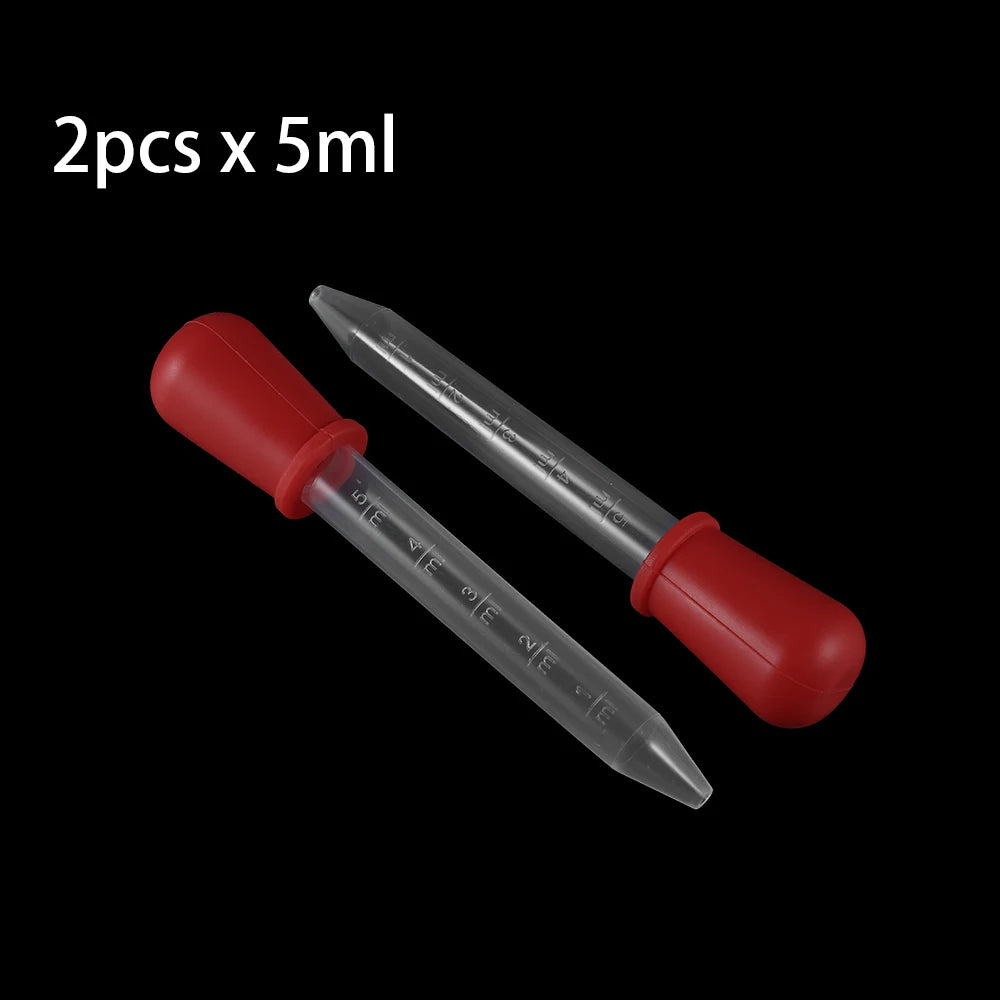 2/5pcs 5ml Clear Silicone Dropper Graduated Pipette Liquid Food Dropper for Epoxy Resin Candy Molds Jewelry Making Tools