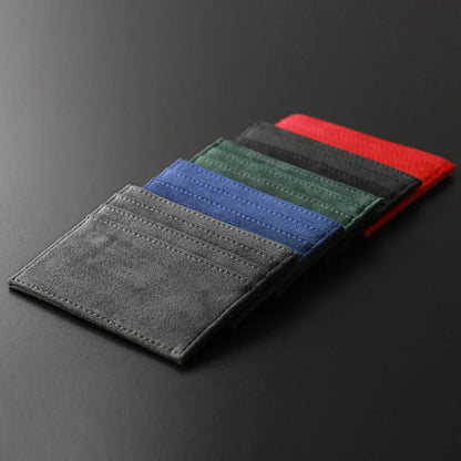 YMW ALCANTARA Card Holder Women & Man Turn fur Luxury Artificial Leather Slim Card Mini Wallet Small Thin Card Package