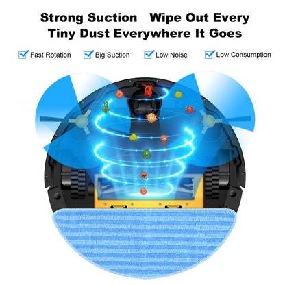 LIECTROUX/LILIN C30B Robot Vacuum Cleaner 6000Pa Suction, Map navigation with Memory,Wifi APP,Electric Water Tank,Wet Mop