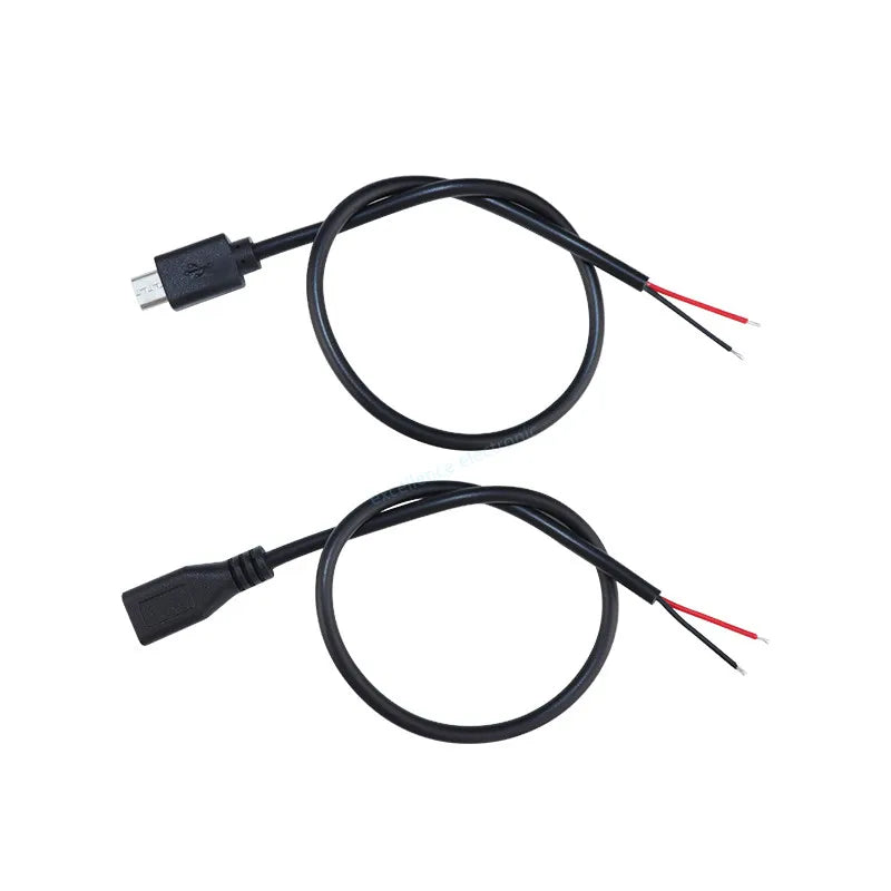 1/2/5Pcs 2Pin 4Pin Micro USB Charger Connector USB 2.0 Type A Male Female Power Supply Extension Cable Wire DIY Data Line