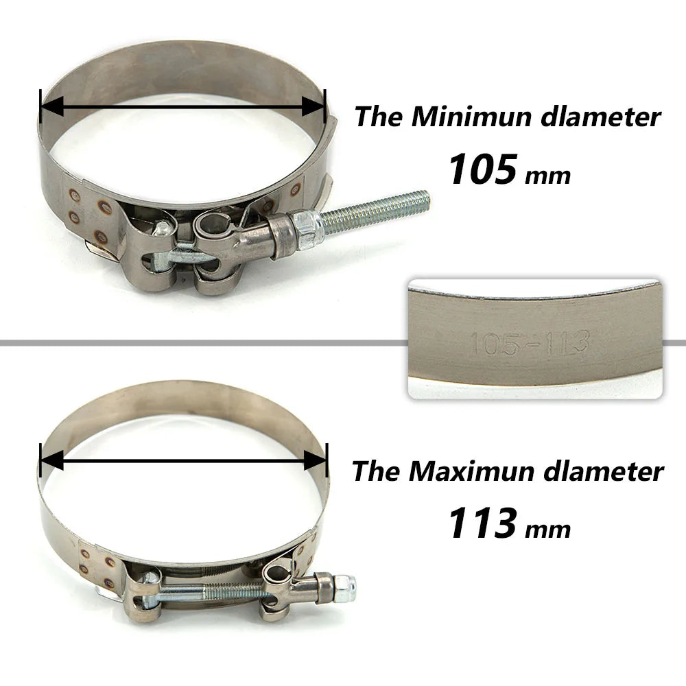 1 Pc 2.0" 2.25" 2.5" 2.75" 3.0" 3.25" 3.5" 4.0" T-Bolt Exhaust Clamp Intake Turbo Exhaust Intercooler Silicone Coupler