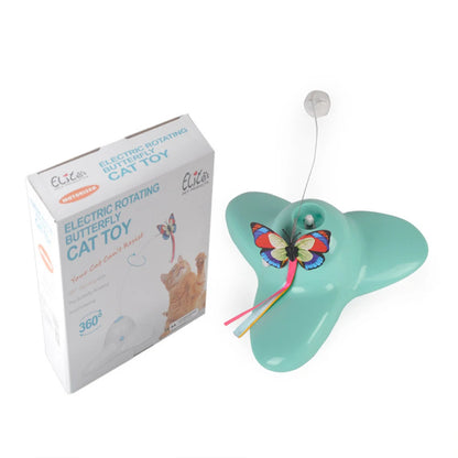 Electric Automatic Rotating Cat Toy Colorful Fluttering Butterfly Shape Funny Kitten Puppy Interactive Playing Toys Accessories
