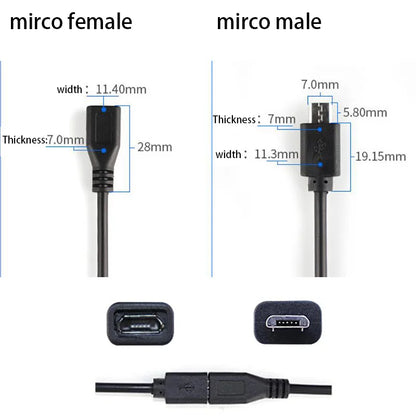 1/2/5Pcs 2Pin 4Pin Micro USB Charger Connector USB 2.0 Type A Male Female Power Supply Extension Cable Wire DIY Data Line