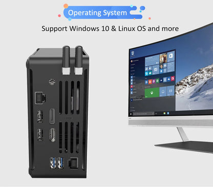 Intel Xeon 2176M ECC RAM Win11 Mini Gaming PC 2*DDR4 NVME 2Lans Office Gamer Desktop Mini Computer 2286M Web Mini Server Host
