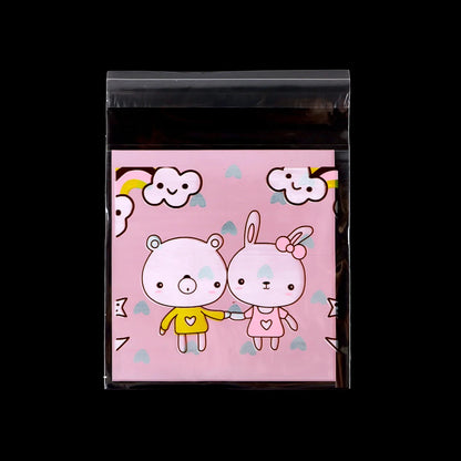 50/100 pcs 10x13cm Opp Self-Stick Transparent Packing Bear Owl Cookie Candy Wedding Birthday Christmas Party Gift Bag Wholesale