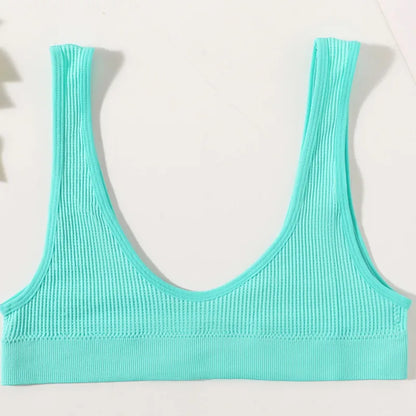 Women Push-Up Bra Small Cup Non-wire Bralette U-Neck Ribbed No-Pad Underwear Multiple Colors Crop Top Ladies Sexy Lingerie M-XL