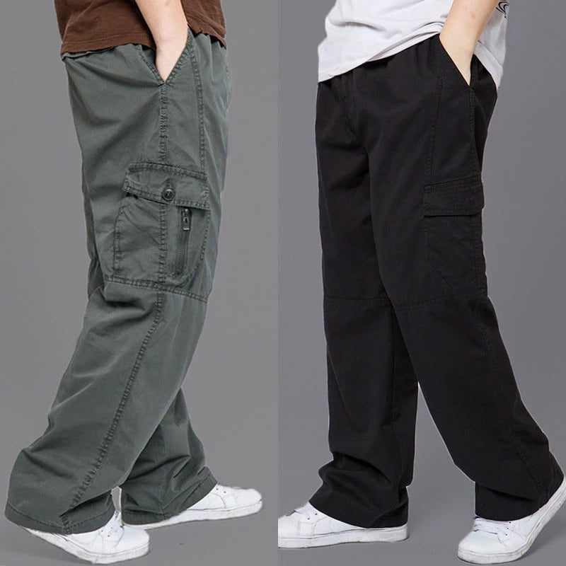 Men's Cargo Pants Loose Straight Pants Plus Size Clothing Work Wear Korean Japanese Joggers Homme Sports Cotton Casual Trousers
