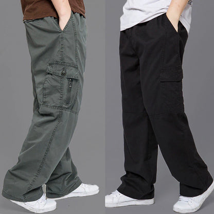 Men's Cargo Pants Loose Straight Pants Plus Size Clothing Work Wear Korean Japanese Joggers Homme Sports Cotton Casual Trousers