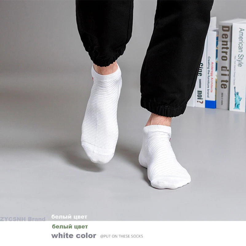 3/5Pairs High Quality Bamboo Fiber Men‘s And Women Socks Embroidery Boat Ankle Socks Men Gifts Spring Summer Socks