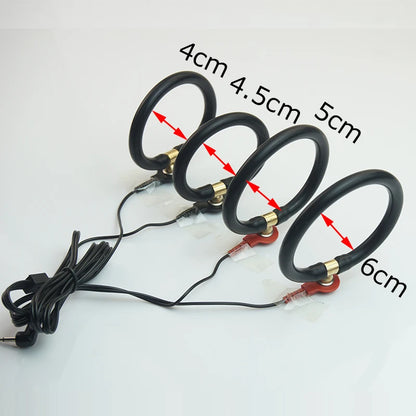 Electro Shock E-Stim Estim Kit Conductive Bands Penis Ring Extender Enlarger,Male Masturbator Cock Ring,BDSM Toys