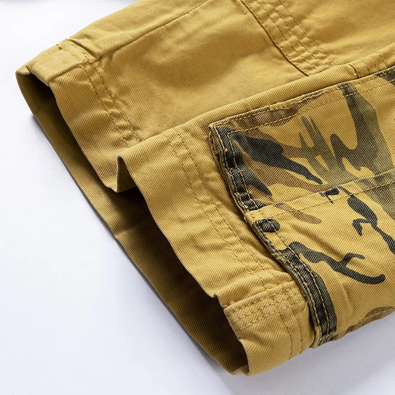 2026 Summer New Camouflage Tactical Cargo Shorts Men Khaki Jogger Military Cargo Shorts Men Cotton Casual Loose Men Shorts
