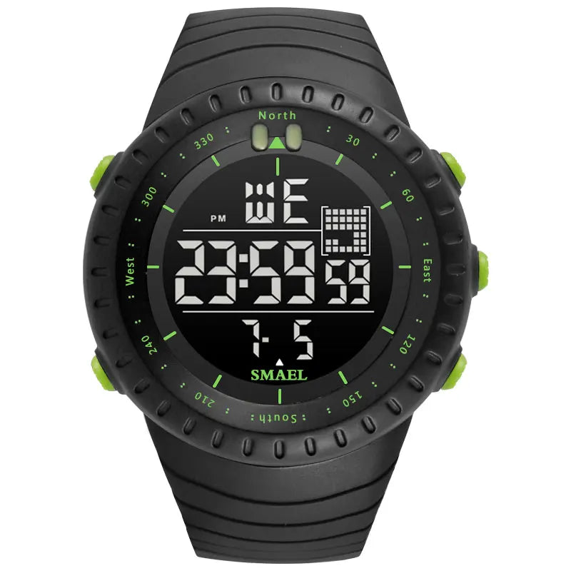 SMAEL Brand Men Electronics Watch Outdoor Sports Waterproof Big Dial Digital LED Alarm Digital-watch 1237 Sport Watch