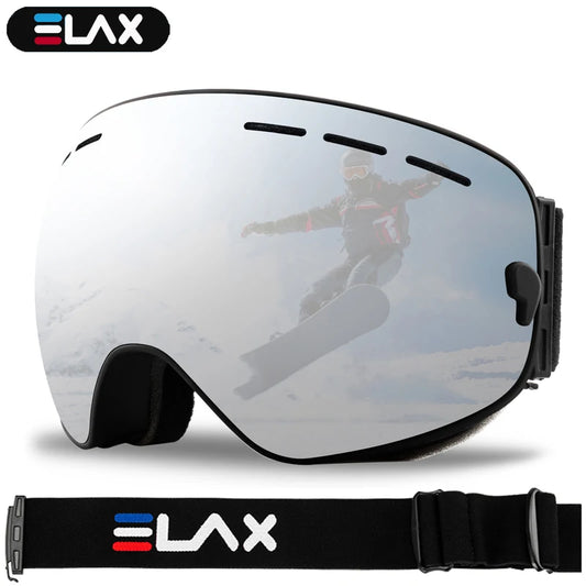 ELAX VISIŠKAI NAUJI Dvigubo sluoksnio nuo rasojimo slidinėjimo akiniai snieglenčių akiniai sniego motociklo akiniai lauko sporto akiniai
