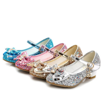 Princess Girls Party Shoes Children Sandals Colorful Sequins High Heels Shoes Girls Sandals Peep Toe Summer Kids Shoes CSH813
