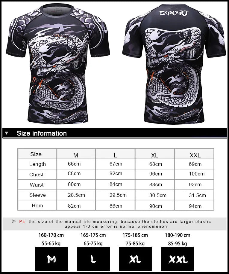New Men Sports Jiu Jitsu BJJ Suit Gym Fitness Compression Clothes Running Jogging Sport Wear Exercise Workout Rashguard Tights