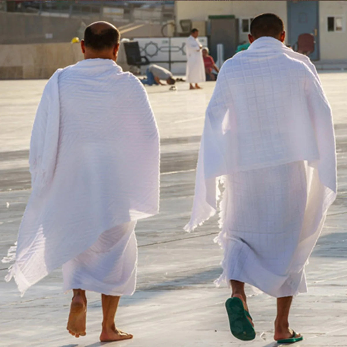 2Pcs Ihram Pilgrimage Towel For Muslim Arab Mecca Hajj Clothes Men Islamic Ramadan Prayer Worship Costumes Shawl Jubba SetThobe