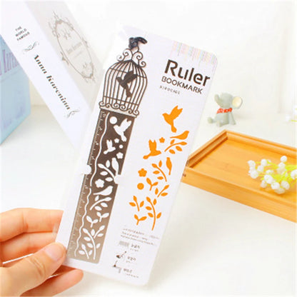 4 pcs/lot Cute Kawaii Creative Horse Birdcage Hollow Metal Bookmark Ruler For Student Gift School Supplies