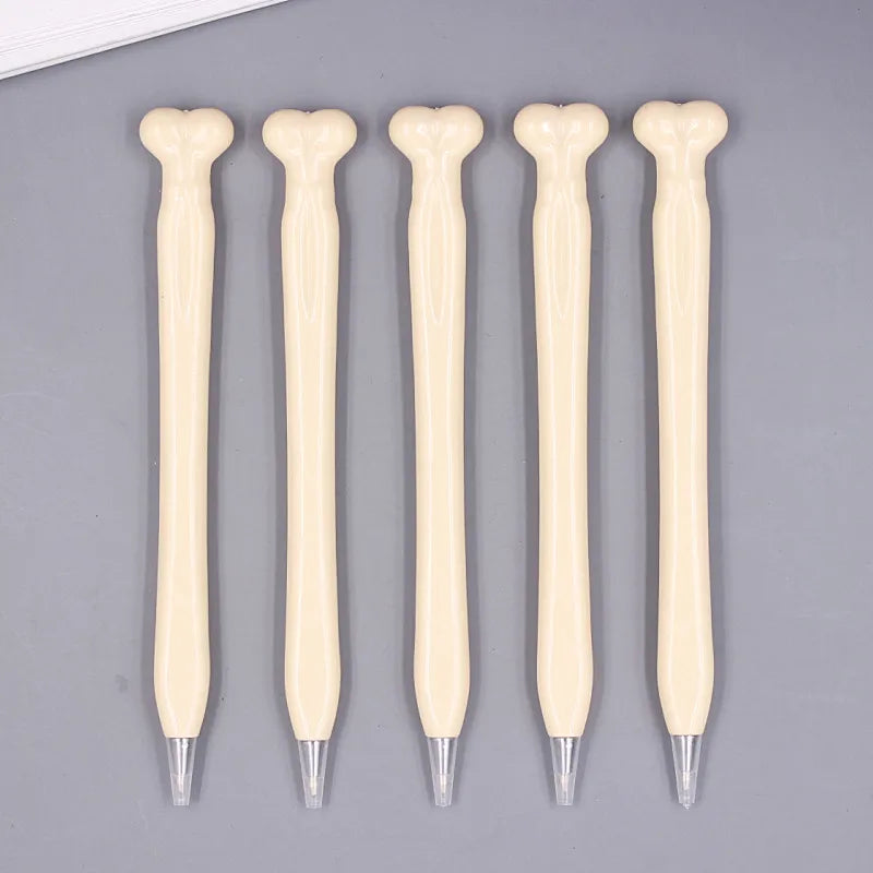 Jonvon Satone 50 Pcs Wholesale Bone Shape Ballpoint Pen Novelty Pen Writing Supplies Gifts School Office Stationery Blue Refill