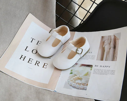 Spring Autumn Kids Shoes T Strap Leather Shoes For Girls Boys Non-slip Toddlers Mary Janes Baby Children Buckle Strap Flats