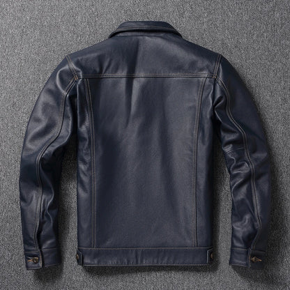 CC Shop Top.Y2K new classic casual slim fit genuine leather coat.quality fashion cowhide jacket.Young popular 557 style Denim