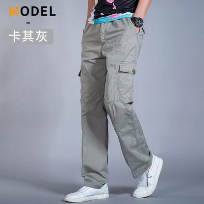 Men's Cargo Pants Loose Straight Pants Plus Size Clothing Work Wear Korean Japanese Joggers Homme Sports Cotton Casual Trousers