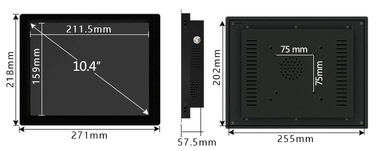 10 12 15 Inch industrial all in one pc computer with resistive touch screen panel pc built-in wifi rs232 com win10 pro 1024*768