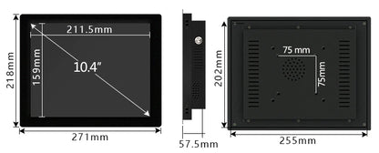 10 12 15 Inch industrial all in one pc computer with resistive touch screen panel pc built-in wifi rs232 com win10 pro 1024*768