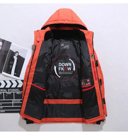 Casual Winter Warm Snow Jackets Men's Clothing White Duck Down Jacket Parkas Man Thicken Coats Male -20 Degree Windbreaker Park