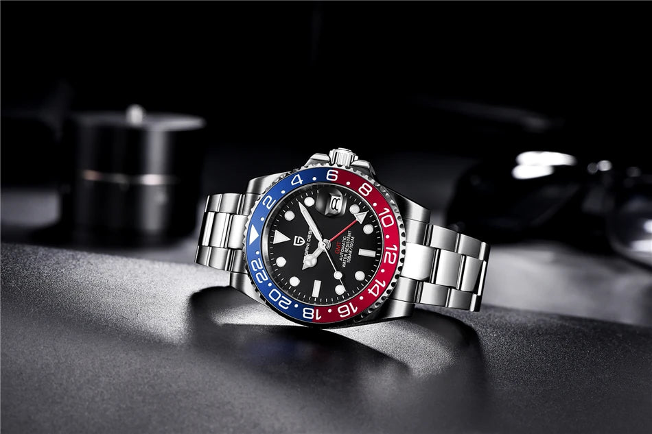 PAGANI DESIGN 2026 40MM Luxury Men GMT Automatic Machinery Watch Ceramic Bezel Jubilee Strap Sapphire Waterproof Watches for men