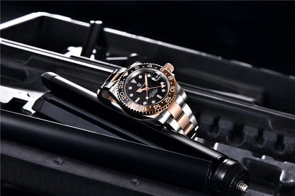 PAGANI DESIGN 2026 40MM Luxury Men GMT Automatic Machinery Watch Ceramic Bezel Jubilee Strap Sapphire Waterproof Watches for men