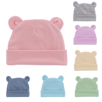 Soft Newborn Hat Baby Beanie Cotton Infant Bonnet Baby Cap for Girls Boys Kids Hats Newborn Photography Props Accessories 0-12M