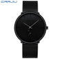 CRRJU New Watches Mens 2019 Man Fashion Simple Stainless Steel Blue Thin Watch For Men Luxury Casual Waterproof Quartz Clock
