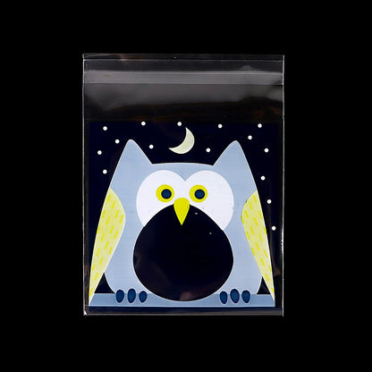 50/100 pcs 10x13cm Opp Self-Stick Transparent Packing Bear Owl Cookie Candy Wedding Birthday Christmas Party Gift Bag Wholesale