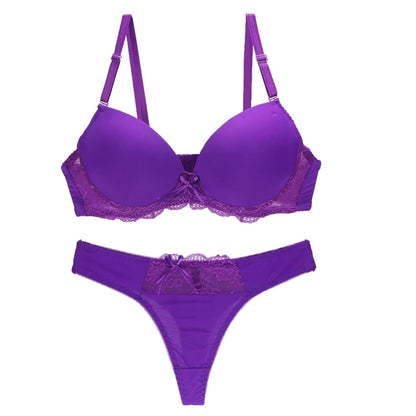 Nouvelle Seamless BCDE Cup Women Underwear Intimates Lace Thongs Lingerie Set Sexy Blue Pink Purple White Bra Panty