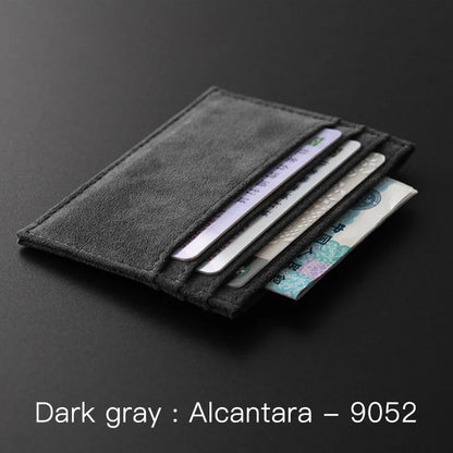 YMW ALCANTARA Card Holder Women & Man Turn fur Luxury Artificial Leather Slim Card Mini Wallet Small Thin Card Package