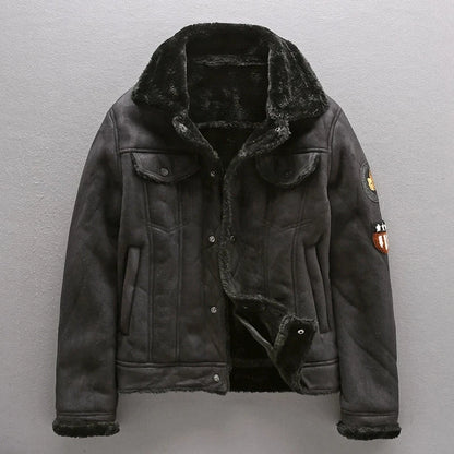 Men's Winter Thick Warm Military Bomber Pu Jacket Tactical Faux Leather Jackets Outwear Fleece Coats Fur Inner Windbreaker