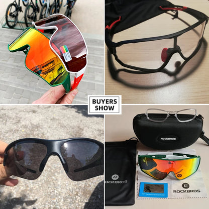ROCKBROS Polarized Cycling Glasses Bike Polarized Glasses Outdoor Sports MTB Bicycle Sunglasses Goggles Eyewear Myopia Frame