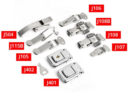KAK Cabinet Boxes Spring Loaded Latch Catch Toggle Hasp Mild Steel Hasp For Sliding Door Simple Window Hardware Tool Box Lock