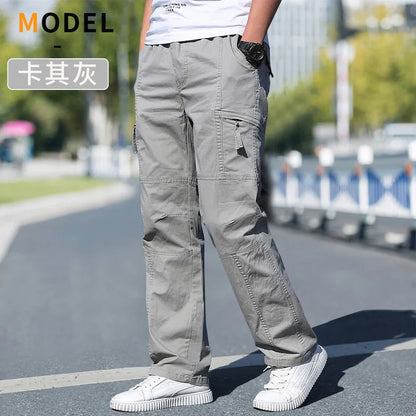 Men's Cargo Pants Loose Straight Pants Plus Size Clothing Work Wear Korean Japanese Joggers Homme Sports Cotton Casual Trousers