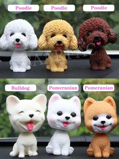 Car Shaking Head Dog Ornaments Bobblehead Dog Nodding Puppy Toys Shaking Head Dolls Accessories For All Universal Car