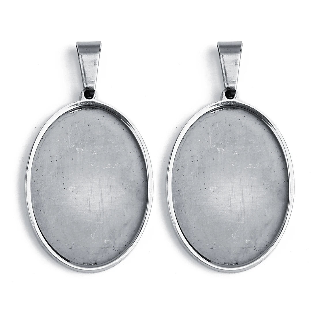 5pcs/lot Stainless Steel Oval Pendant Cabochon Base Setting Tray Blank 18*25mm 30*40mm Cabochons DIY Jewelry Making Supplies