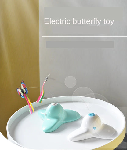 Electric Automatic Rotating Cat Toy Colorful Fluttering Butterfly Shape Funny Kitten Puppy Interactive Playing Toys Accessories