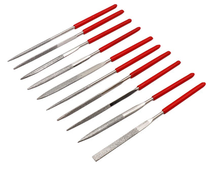 140mm 10PCS Diamond Mini Needle File Set Hand Tools for Ceramic Glass Gem Stone Hobbies and Crafts 3D Print Model Polish