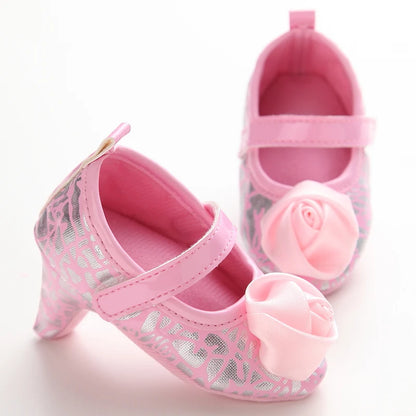 2022 New Infant Newborn Baby Girl High Heels Shoes Princess Bow First Birthday Party Shoes Photo Props Shoes 0-12M